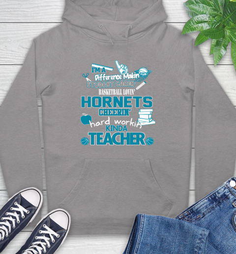 Charlotte Hornets NBA I'm A Difference Making Student Caring Basketball Loving Kinda Teacher Hoodie 6