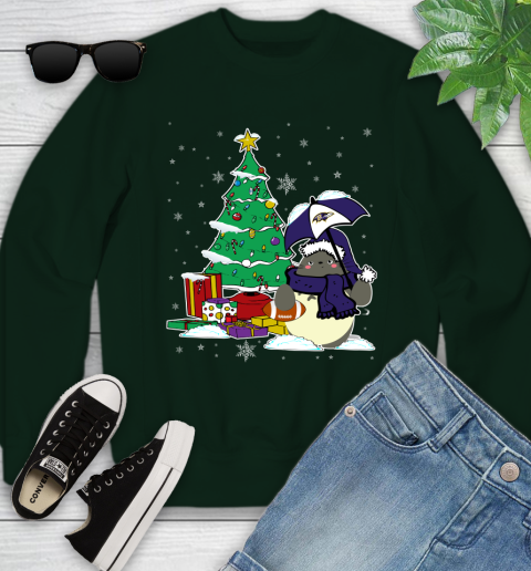 Baltimore Ravens NFL Football Cute Tonari No Totoro Christmas Sports Youth Sweatshirt 9