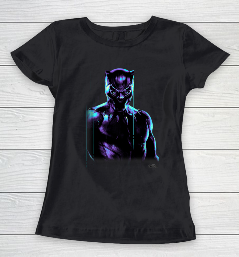 Marvel Infinity War Black Panther Neon Glow Graphic Women's T-Shirt