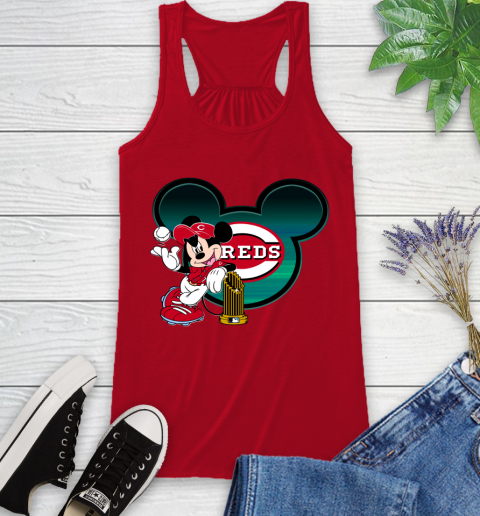 MLB Cincinnati Reds The Commissioner's Trophy Mickey Mouse Disney Racerback Tank 6
