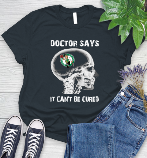 NBA Boston Celtics Basketball Skull It Can't Be Cured Shirt Women's T-Shirt 6