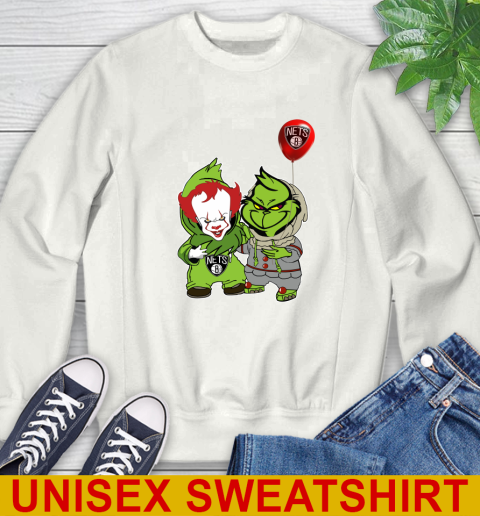 Brooklyn Nets Baby Pennywise Grinch Christmas NBA Basketball Sweatshirt