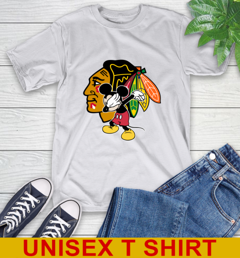Chicago Blackhawks NHL Hockey Dabbing Mickey Disney Sports T-Shirt 12