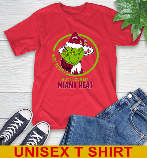 Miami Heat NBA Christmas Grinch I Hate People But I Love My Favorite Basketball Team T-Shirt 10