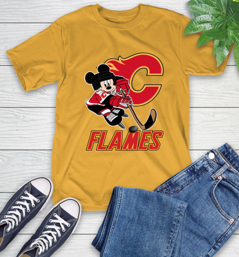 NHL Calgary Flames Mickey Mouse Disney Hockey T Shirt T-Shirt 3