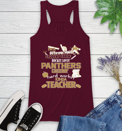 Florida Panthers NHL I'm A Difference Making Student Caring Hockey Loving Kinda Teacher Racerback Tank 2