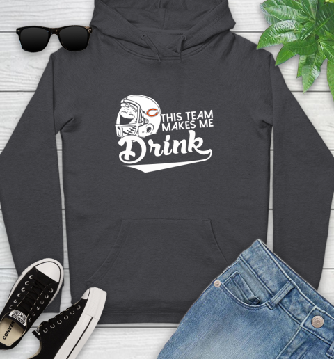 Chicago Bears NFL Football This Team Makes Me Drink Adoring Fan Youth Hoodie 8