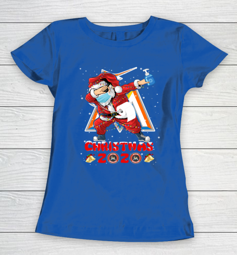 Miami Marlins Funny Santa Claus Dabbing Christmas 2020 MLB Women's T-Shirt 8