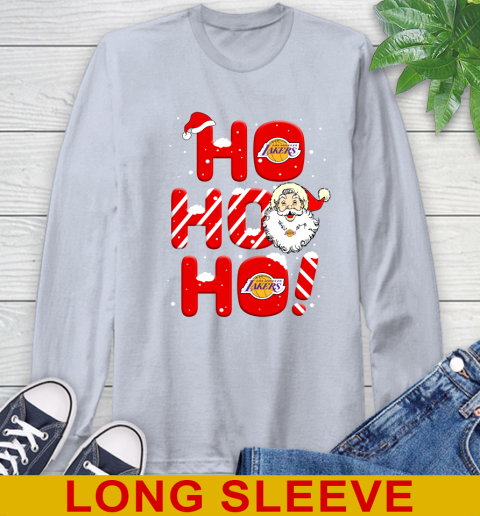 Los Angeles Lakers NBA Basketball Ho Ho Ho Santa Claus Merry Christmas Shirt Long Sleeve T-Shirt 6
