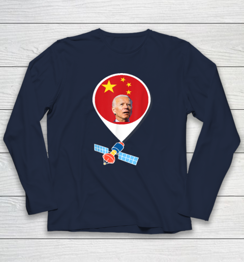 Chinese Spy Balloon Funny Surveillance Joe Biden China Flag Long Sleeve T-Shirt 2