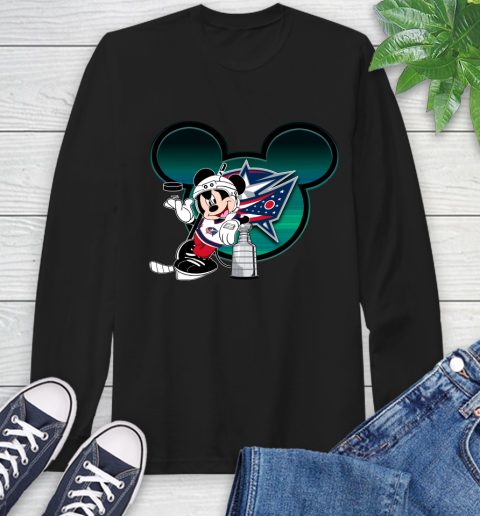 NHL Columbus Blue Jackets Stanley Cup Mickey Mouse Disney Hockey T Shirt Long Sleeve T-Shirt 2