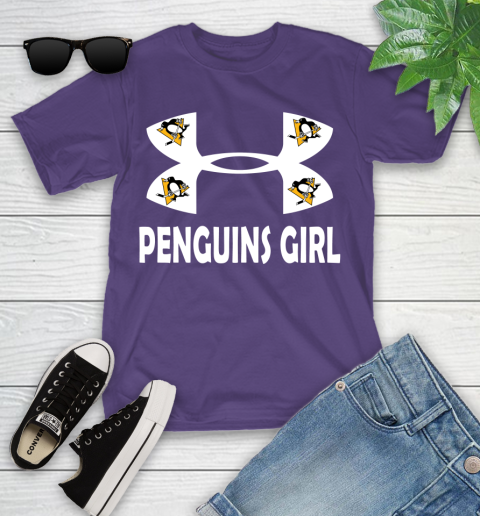 NHL Pittsburgh Penguins Girl Under Armour Hockey Sports Youth T-Shirt 3