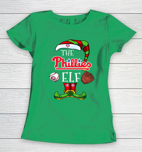 Philadelphia Phillies Christmas ELF Funny MLB Women's T-Shirt 5
