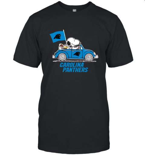 Snoopy And Woodstock Ride The Carolina Panthers Car NFL Unisex Jersey Tee