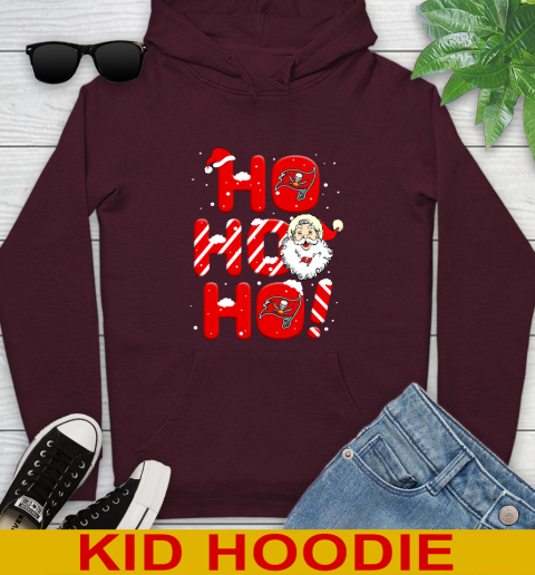 Tampa Bay Buccaneers NFL Football Ho Ho Ho Santa Claus Merry Christmas Shirt Youth Hoodie 7