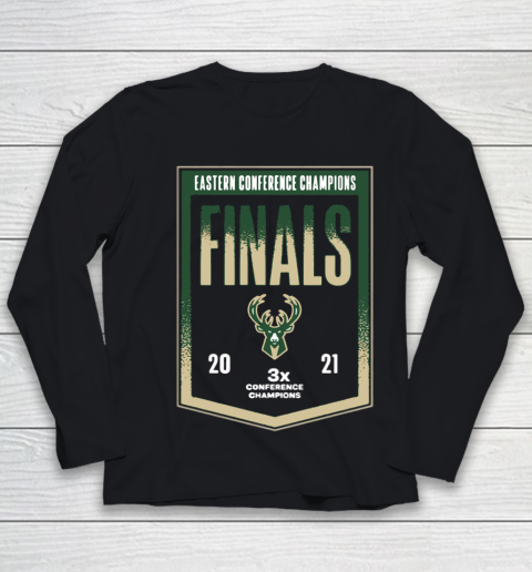 Bucks Eastern Coference Finals 2021 3x Champions Youth Long Sleeve