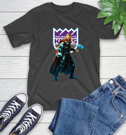 NBA Thor Avengers Endgame Basketball Sacramento Kings T-Shirt 2