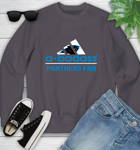 NFL A Badass Carolina Panthers Fan Adidas Football Sports Youth Sweatshirt 5