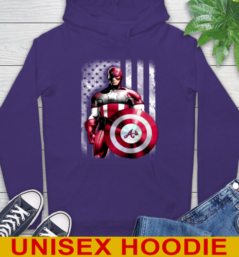 Atlanta Braves MLB Baseball Captain America Marvel Avengers American Flag Shirt Hoodie 5