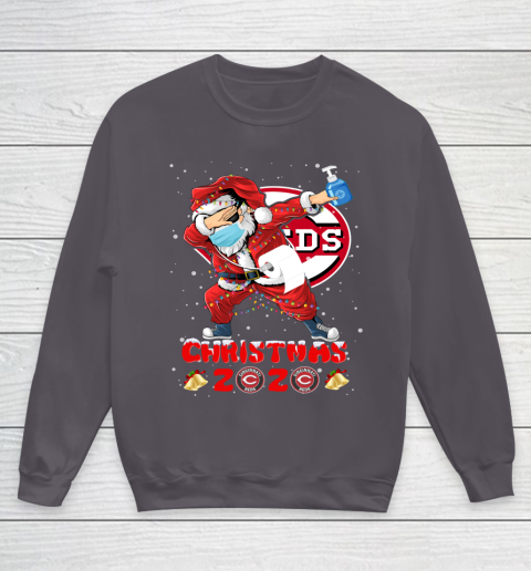 Cincinnati Reds Funny Santa Claus Dabbing Christmas 2020 MLB Youth Sweatshirt 5