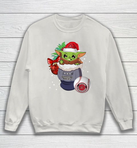 Arizona Diamondbacks Christmas Baby Yoda Star Wars Funny Happy MLB Sweatshirt 10