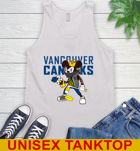 Vancouver Canucks NHL Hockey Mickey Peace Sign Sports Tank Top