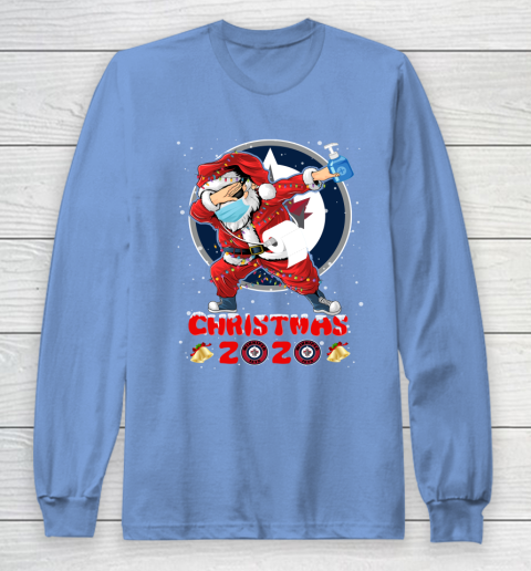 Winnipeg Jets Funny Santa Claus Dabbing Christmas 2020 NHL Long Sleeve T-Shirt 8