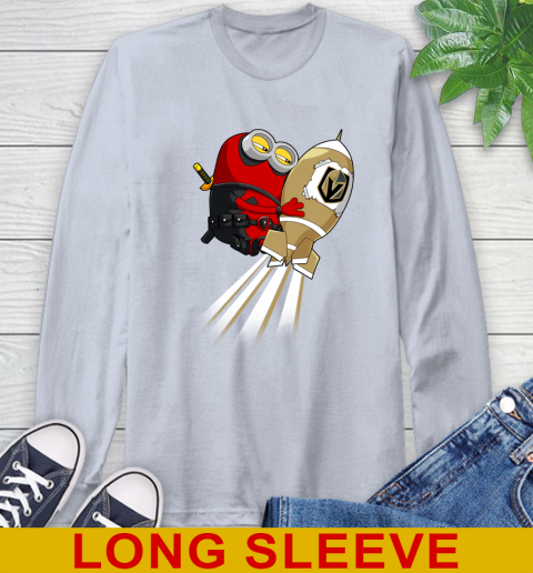 NHL Hockey Vegas Golden Knights Deadpool Minion Marvel Shirt Long Sleeve T-Shirt 6