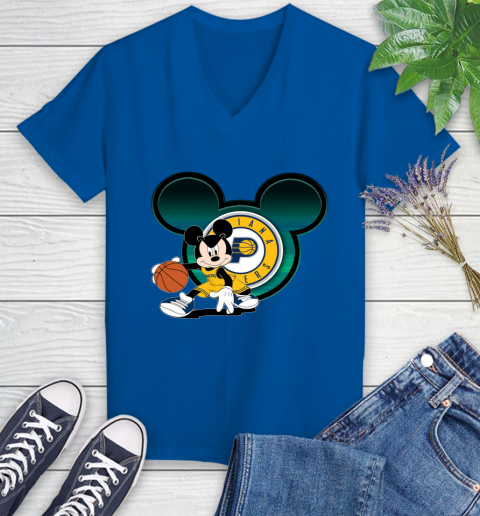 NBA Indiana Pacers Mickey Mouse Disney Basketball Women's V-Neck T-Shirt 10