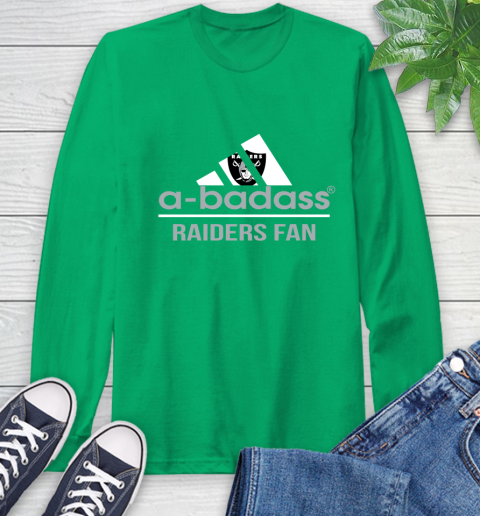 NFL A Badass Oakland Raiders Fan Adidas Football Sports Long Sleeve T-Shirt 8