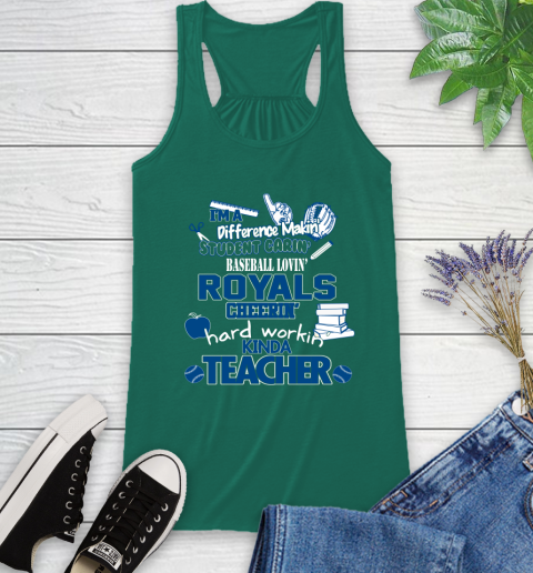 Kansas City Royals MLB I'm A Difference Making Student Caring Baseball Loving Kinda Teacher Racerback Tank 6
