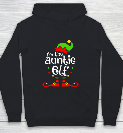 Auntie Elf Christmas Costume Aunt Matching Family Xmas Youth Hoodie