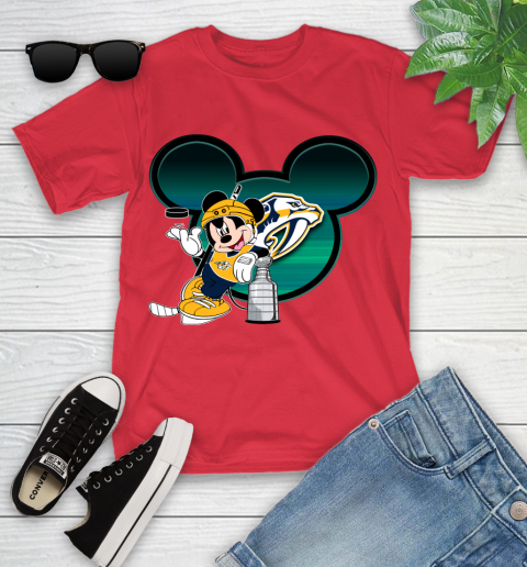 NHL Nashville Predators Stanley Cup Mickey Mouse Disney Hockey T Shirt Youth T-Shirt 10