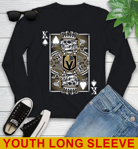 Vegas Golden Knights NHL Hockey The King Of Spades Death Cards Shirt Youth Long Sleeve
