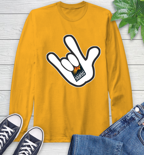 Phoenix Suns NBA Basketball Mickey Rock Hand Disney Long Sleeve T-Shirt 3