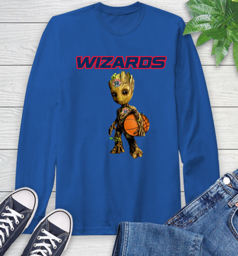Washington Wizards NBA Basketball Groot Marvel Guardians Of The Galaxy Long Sleeve T-Shirt 9
