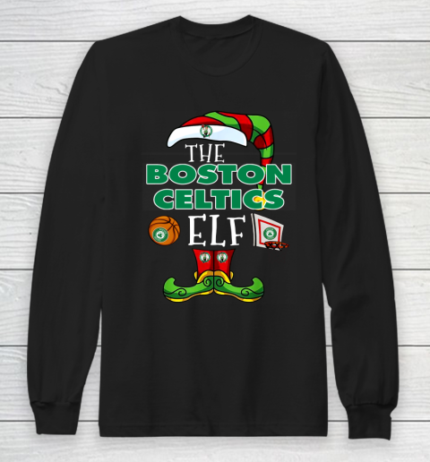 Boston Celtics Christmas ELF Funny NBA Long Sleeve T-Shirt