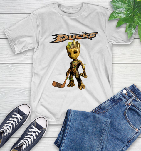 Anaheim Ducks NHL Hockey Groot Marvel Guardians Of The Galaxy T-Shirt