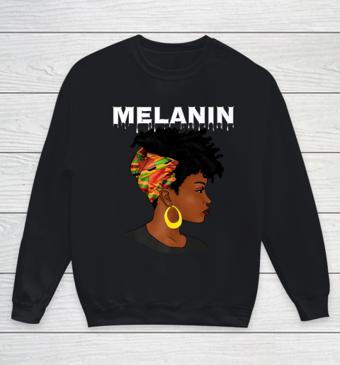 Oheneba Melanin Drippin Black Girl Magic Afro Pride Youth Sweatshirt