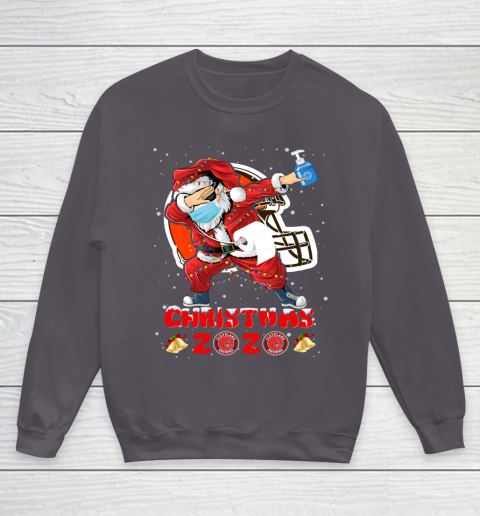 Cleveland Browns Funny Santa Claus Dabbing Christmas 2020 NFL Youth Sweatshirt 5