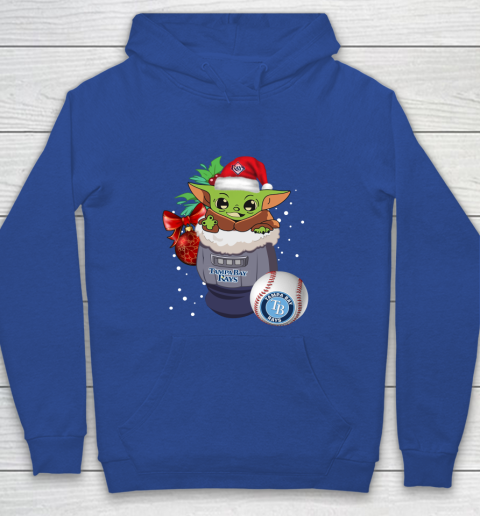 Tampa Bay Rays Christmas Baby Yoda Star Wars Funny Happy MLB Youth Hoodie 8