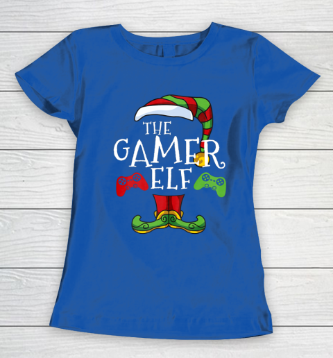 Gamer Elf Family Matching Christmas Funny Gaming Pajama Women's T-Shirt 8