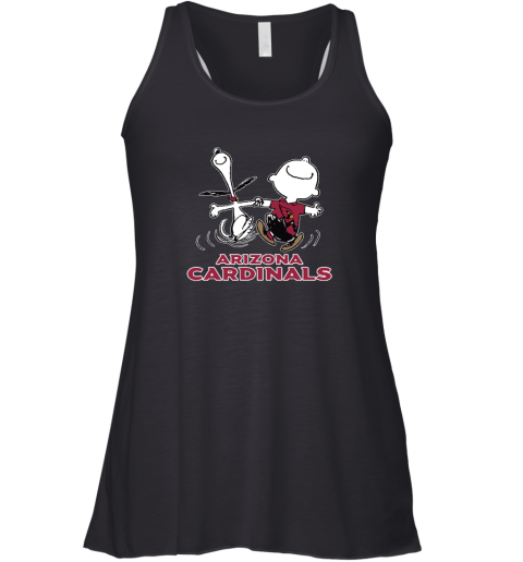 Snoopy And Charlie Brown Happy Arizona Cardinals Fans Racerback Tank