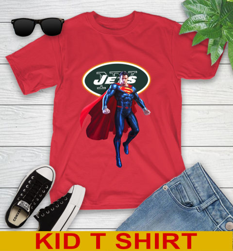 NFL Superman DC Sports Football New York Jets Youth T-Shirt 10
