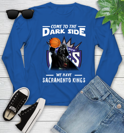 NBA Come To The Dark Side We Have Sacramento Kings Star Wars Darth Vader Basketball Youth Long Sleeve 10