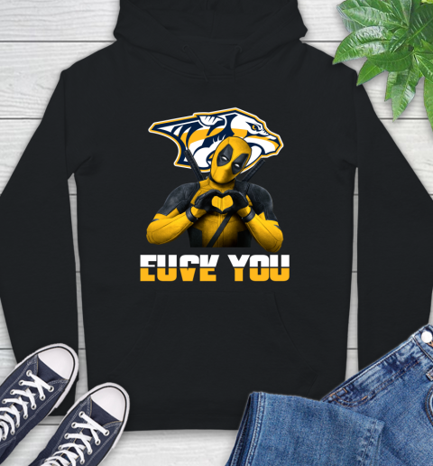 NHL Nashville Predators Deadpool Love You Fuck You Hockey Sports Hoodie