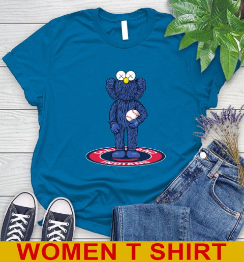 MLB Baseball Cleveland Indians Kaws Bff Blue Figure Shirt Women's T-Shirt 7