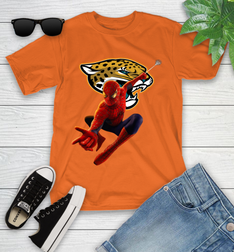 NFL Spider Man Avengers Endgame Football Jacksonville Jaguars Youth T-Shirt 7
