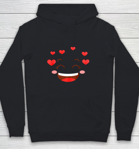 Kids Girls Valentine T Shirt Many Hearts Emoji Design Youth Hoodie
