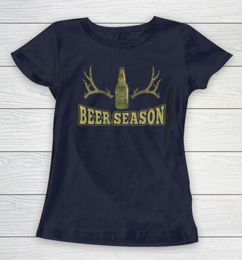 Beer Season Funny Camo Deer Hunting Pun Men Who Love Beers Women's T-Shirt 2